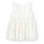 Boboli Boboli Tulle dress embroidery for baby girl off white 706014