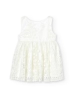 Boboli Tulle dress embroidery for baby girl off white 706014