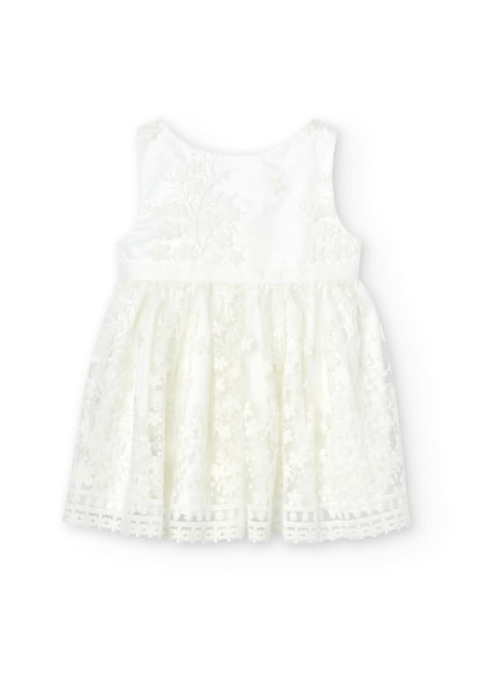 Boboli Tulle dress embroidery for baby girl off white 706014