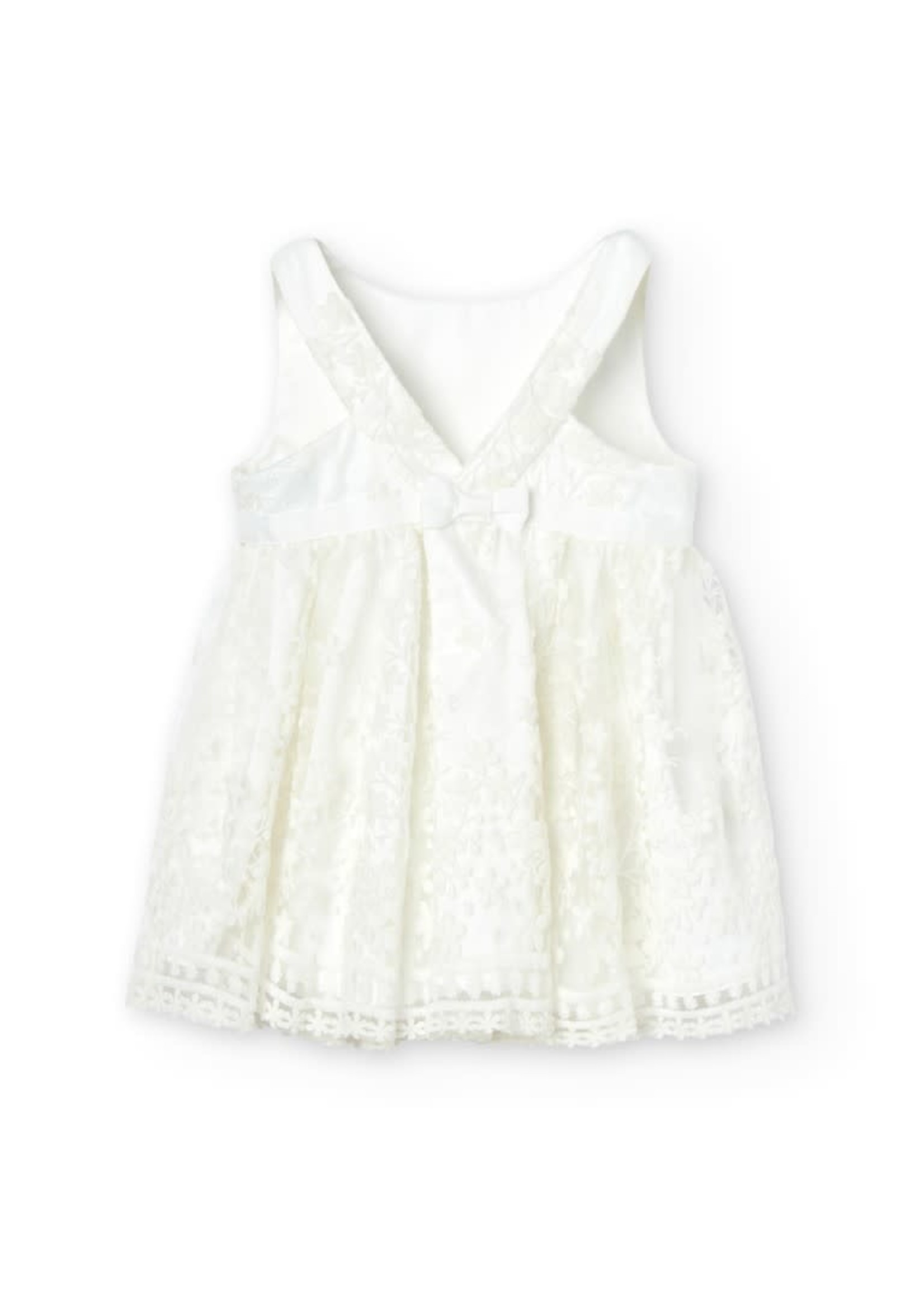 Boboli Tulle dress embroidery for baby girl off white 706014B