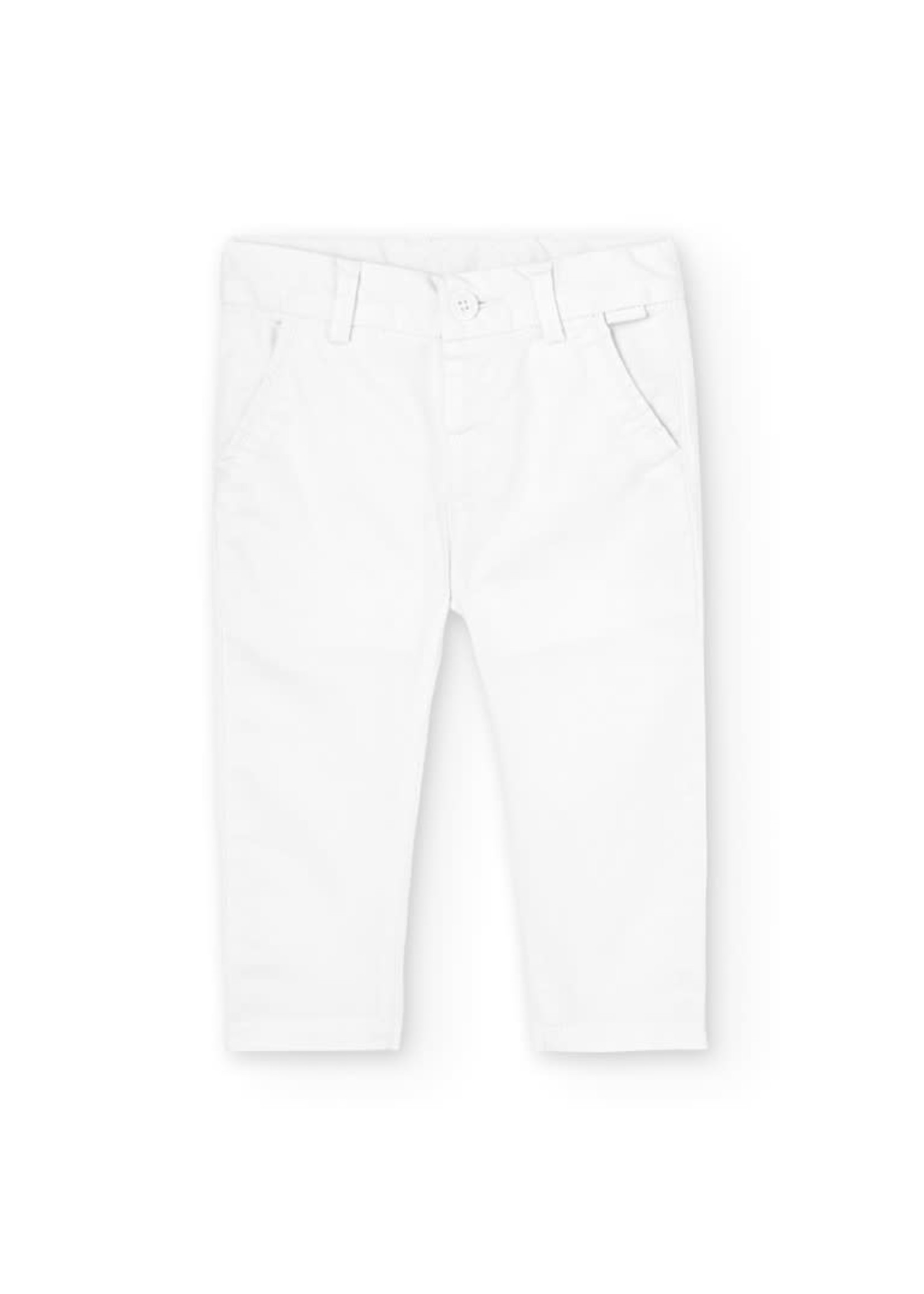 Boboli Stretch satin trousers for boy WHITE 716026