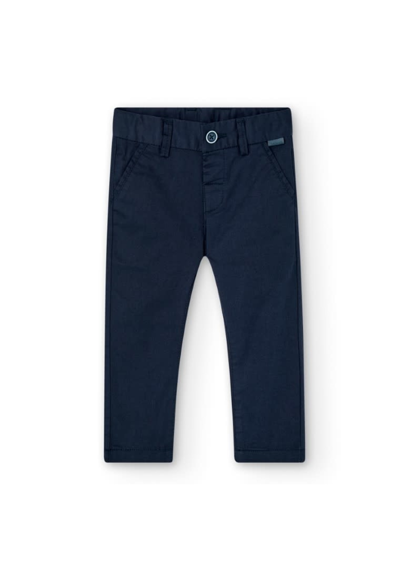 Boboli Stretch satin trousers for baby navy 716026