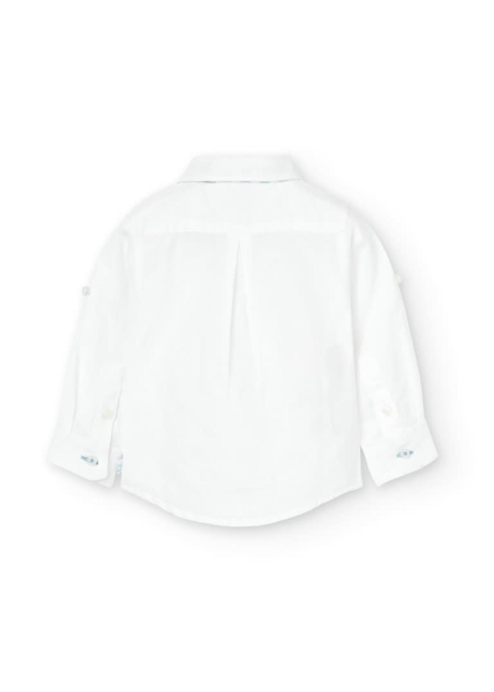 Boboli Linen shirt long sleeves for baby WHITE 716048B