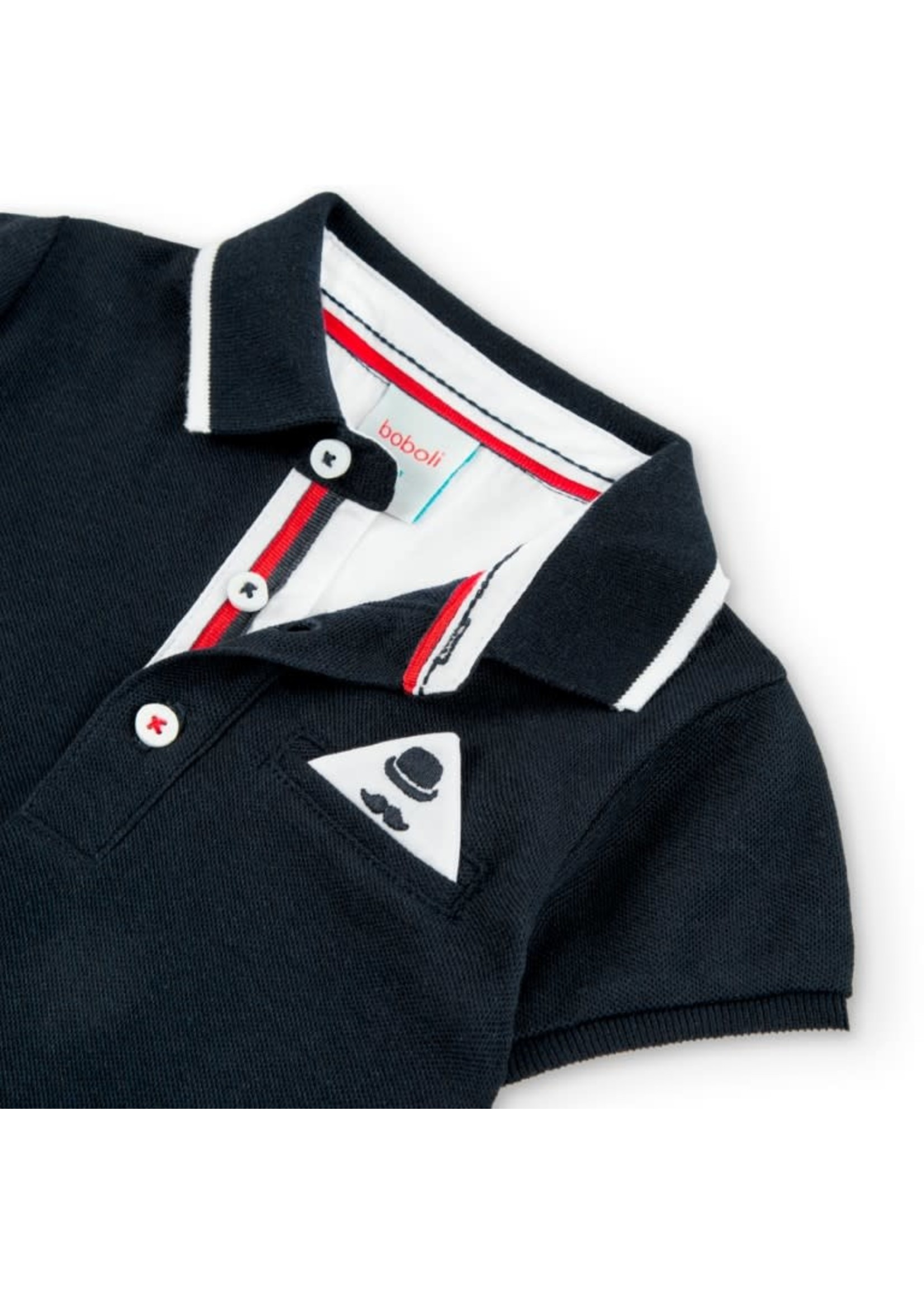 Boboli Pique polo short sleeves for baby navy 716082B