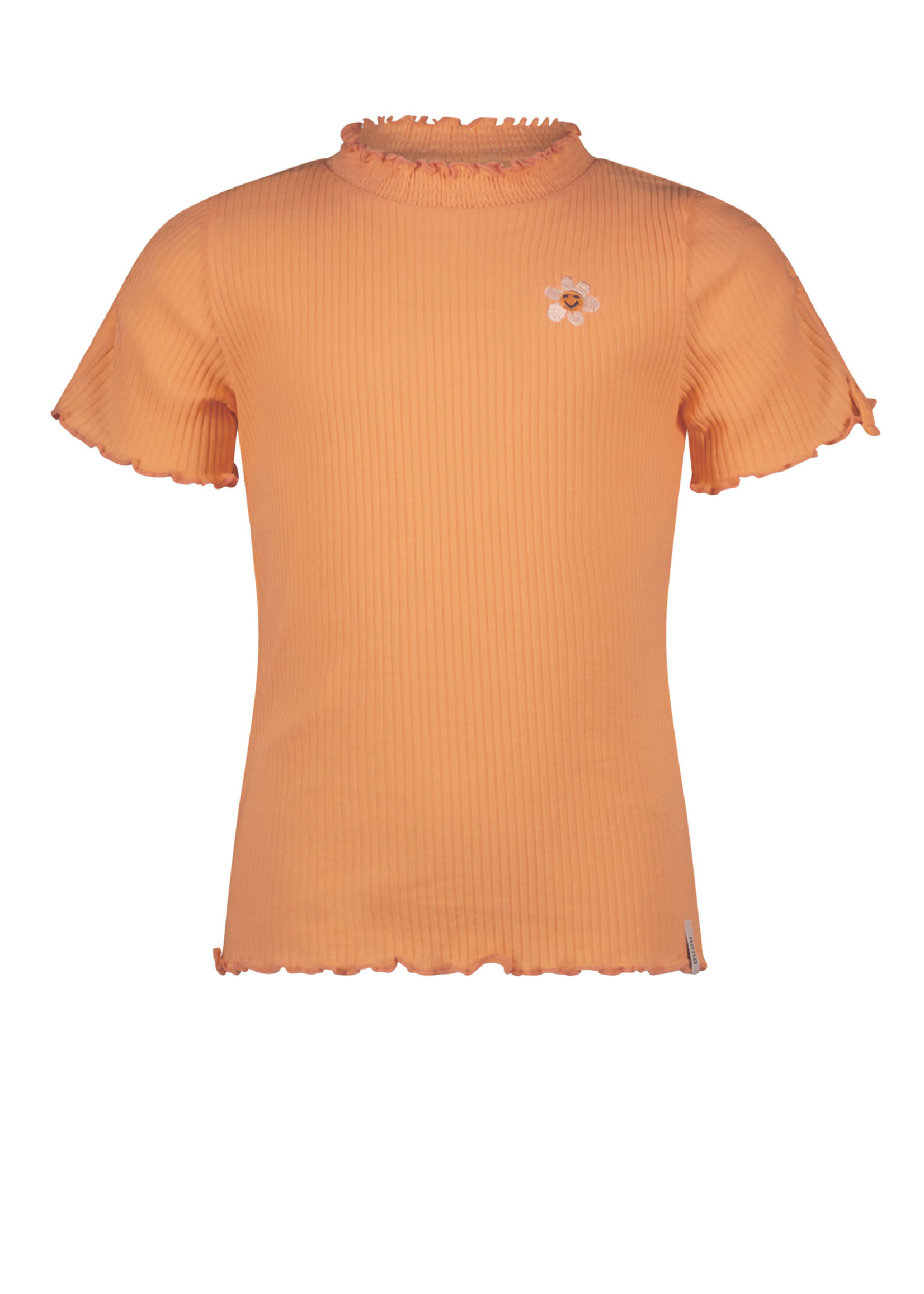 NoNo NoNo Kaby rib jersey tshirt half sleeve with string detail at sleeve N302-5410 Melon