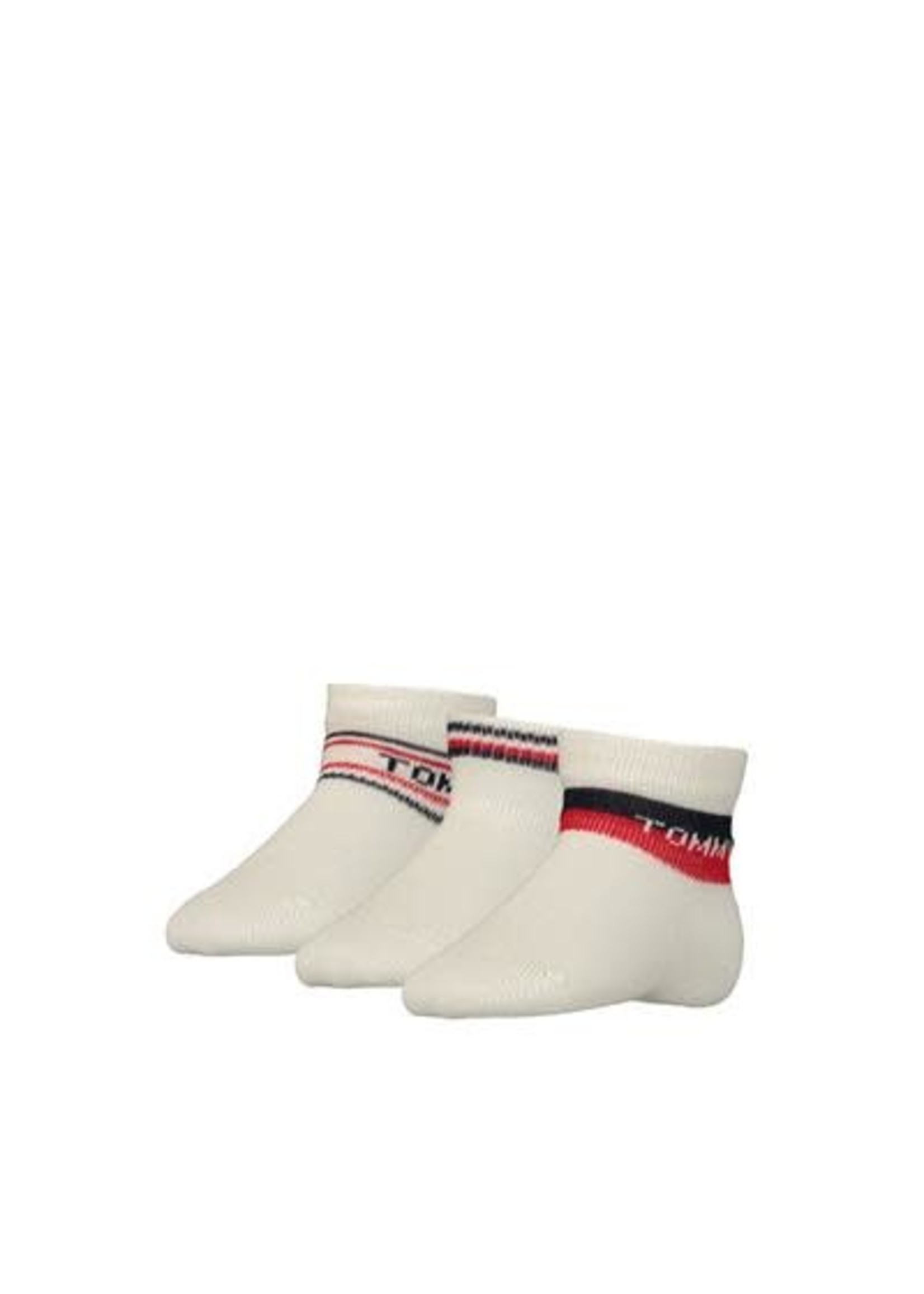 Tommy Hilfiger Tommy Sokjes kado 3 pak wit/rood