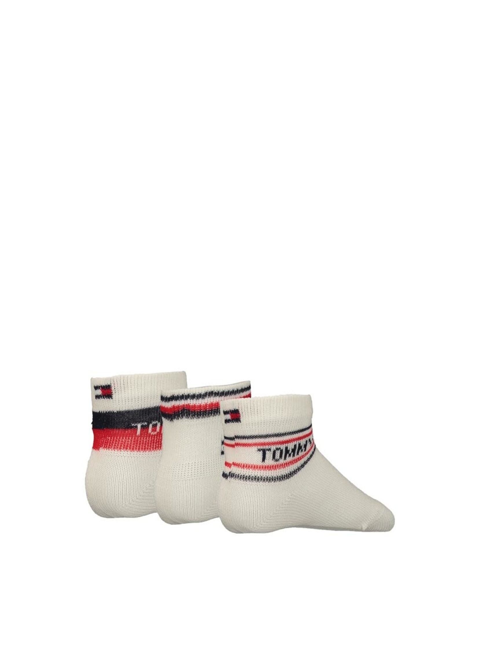 Tommy Hilfiger Tommy Sokjes kado 3 pak wit/rood
