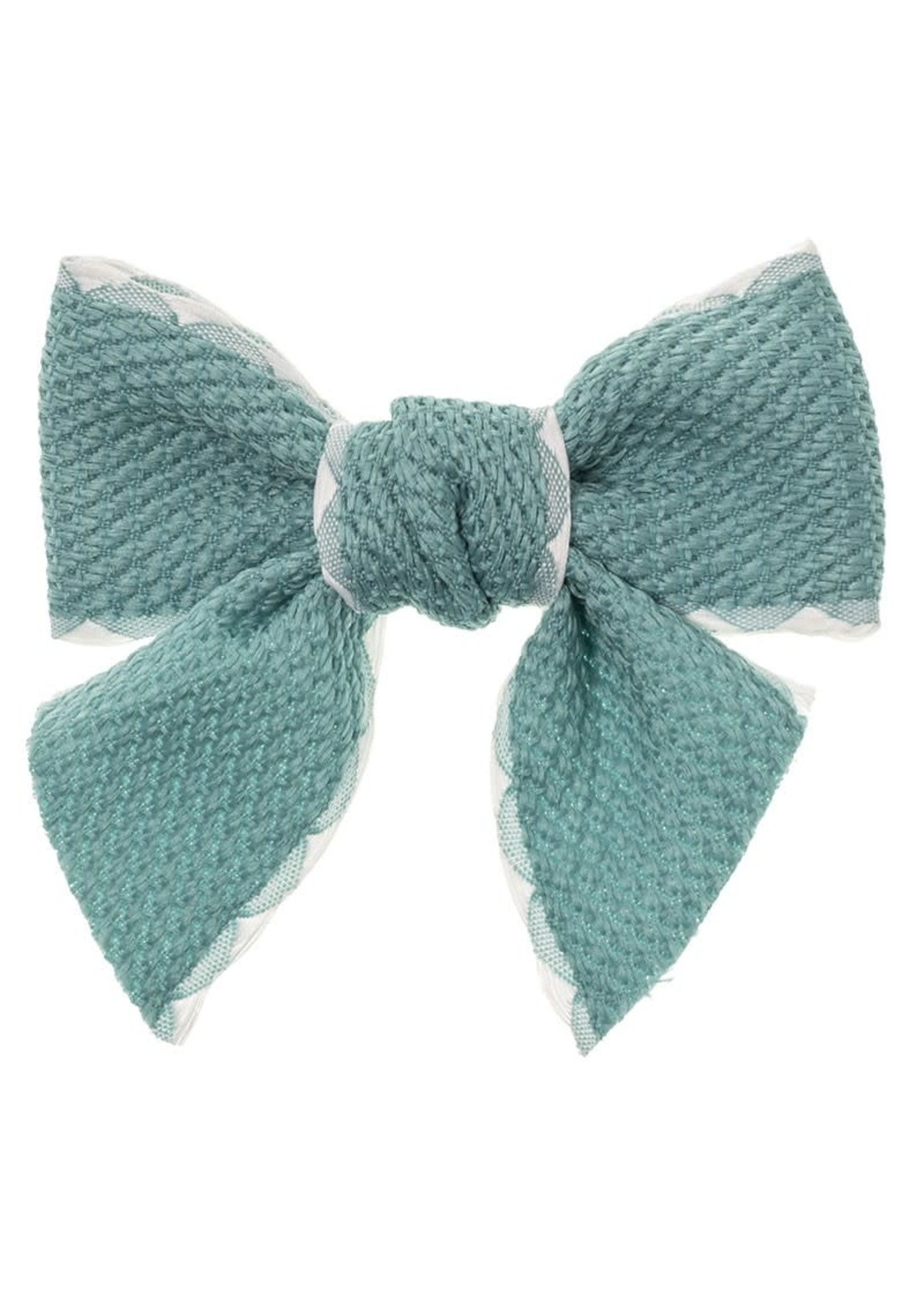 Siena Siena Strik groen  /wit   8,5cm. x 7,5cm