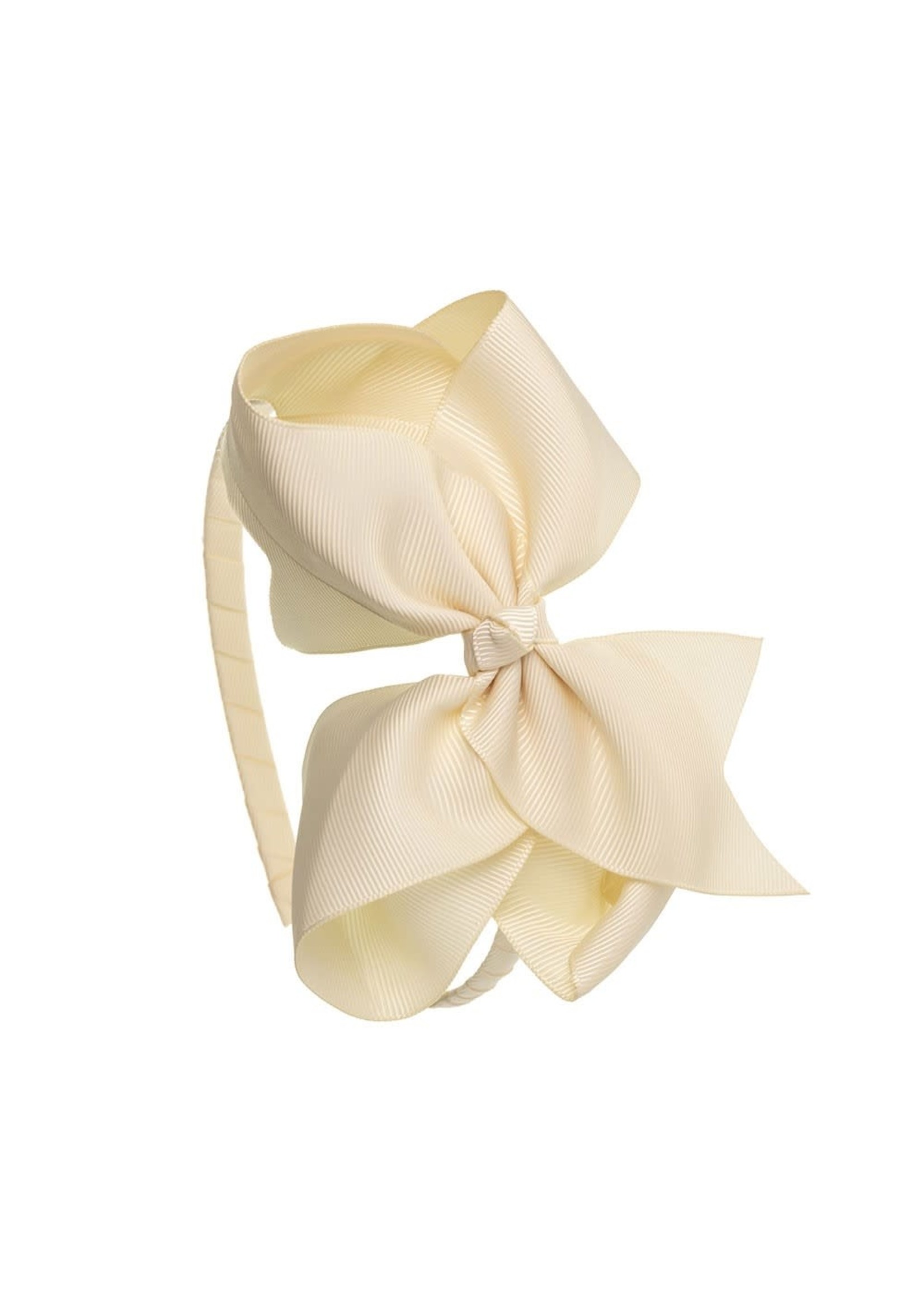 Siena Siena Diadeem met grote  donker off white strik 13 x 10 cm.