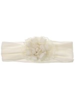 Siena haarband 6 cm off white  met kant/bloem