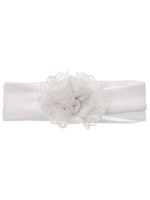 Siena haarband 6cm wit met kant/bloem