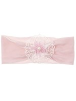 Siena haarband 6cm roze met kant/bloem/parel