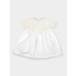 Mac Ilusion Mac Ilusion Vestido Punto y tejido tul bordado SALVIA Crudo