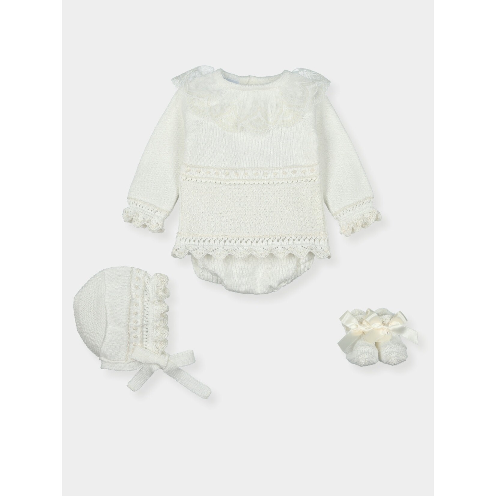 Mac Ilusion Mac Ilusion Traje 4 Piezas corto ESPECIAL BLISS gipur ENELDO Crudo