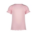 NoNo NoNo Kyran rib tshirt half sleeve with smocked sleevecuffs + embro at shoulder N303-5417 Cherry Blossom