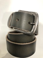 Riem  Leer droen/grijs met zwarte gesp