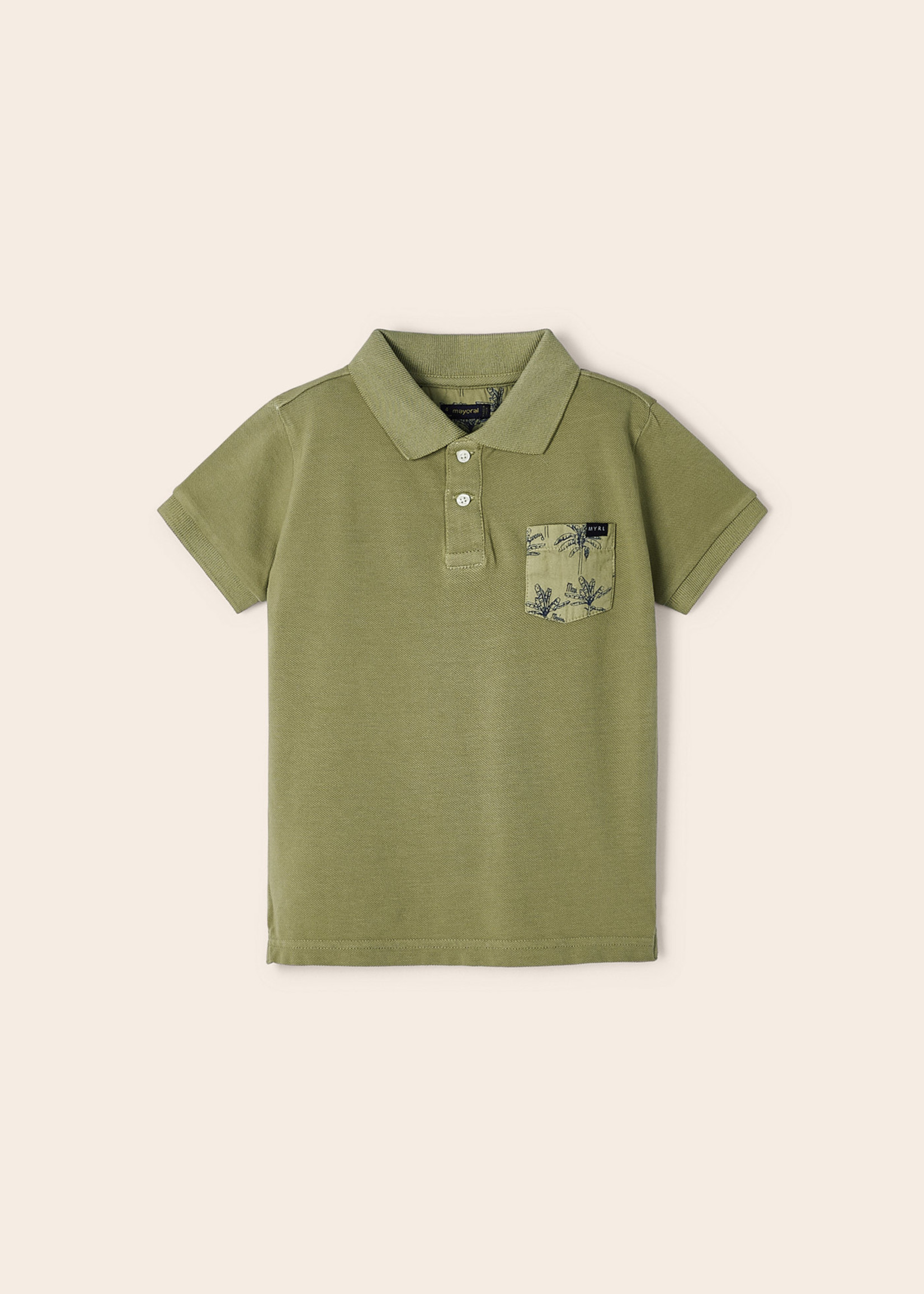 Mayoral Mayoral S/s washed polo Olive - 23 03149
