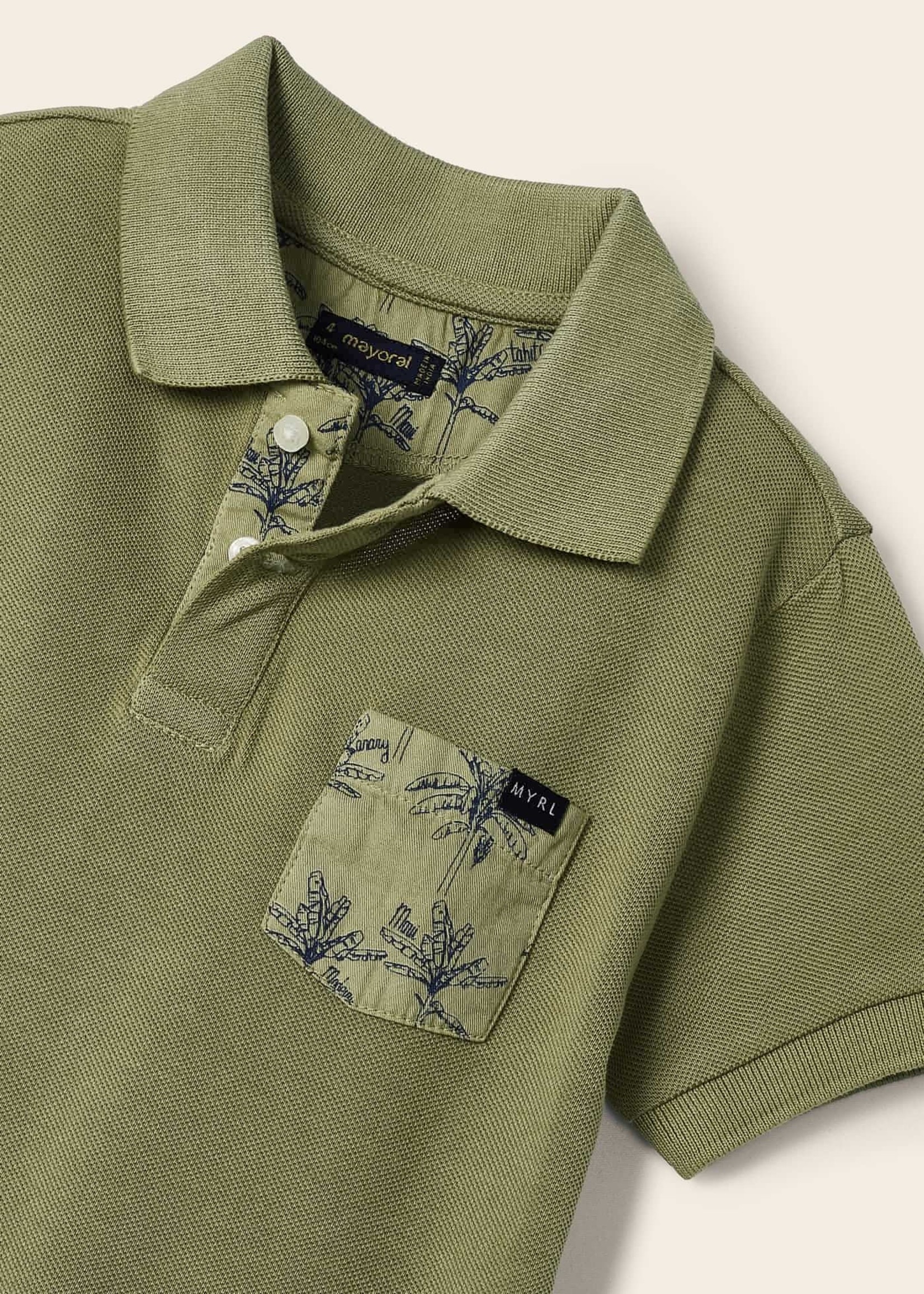 Mayoral Mayoral S/s washed polo Olive - 23 03149