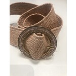 Riem  elastisch rose met gouden gesp