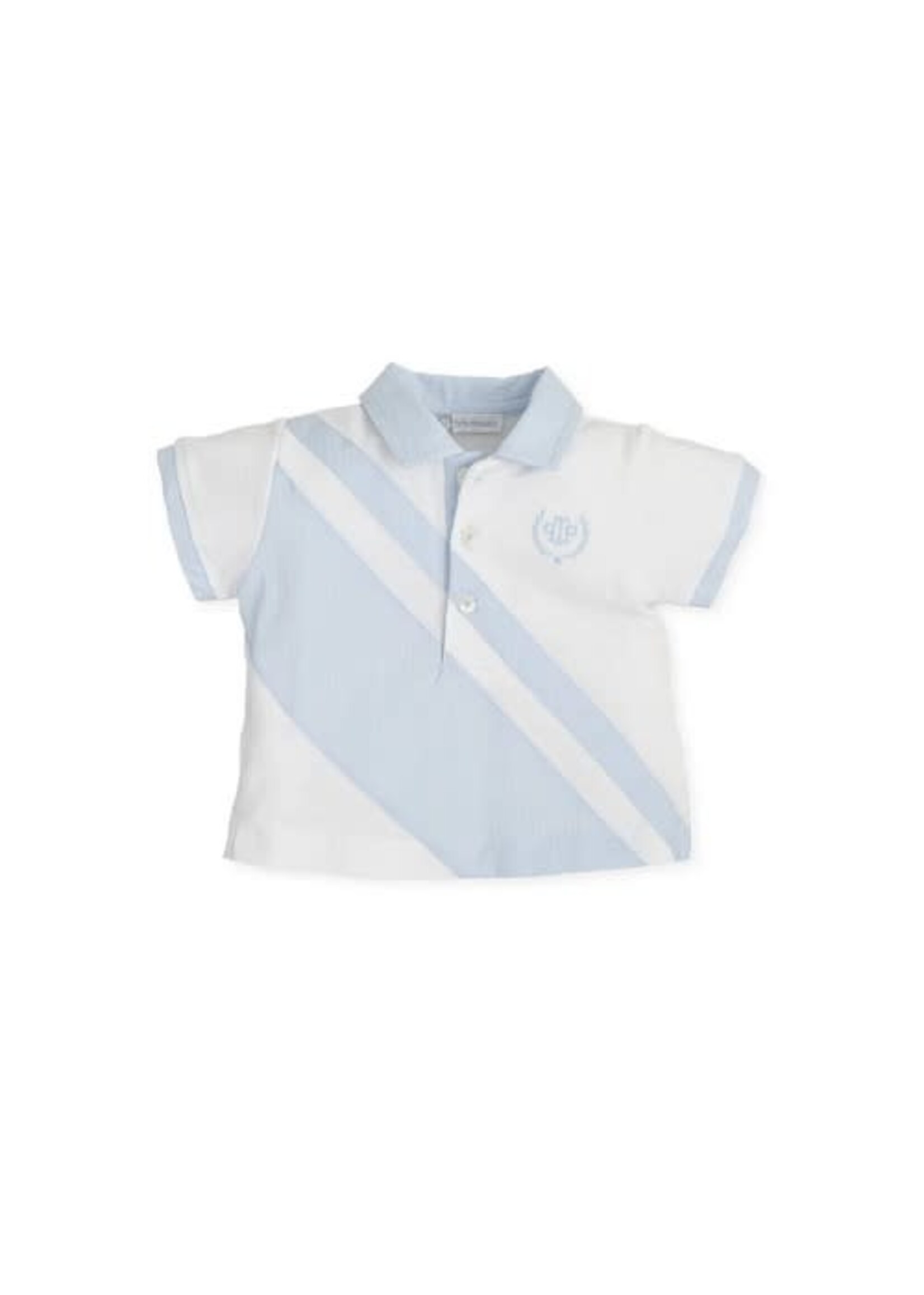 Tutto Piccolo Tutto Piccolo POLO NECK 5812S23 WHITE-SKY BLUE