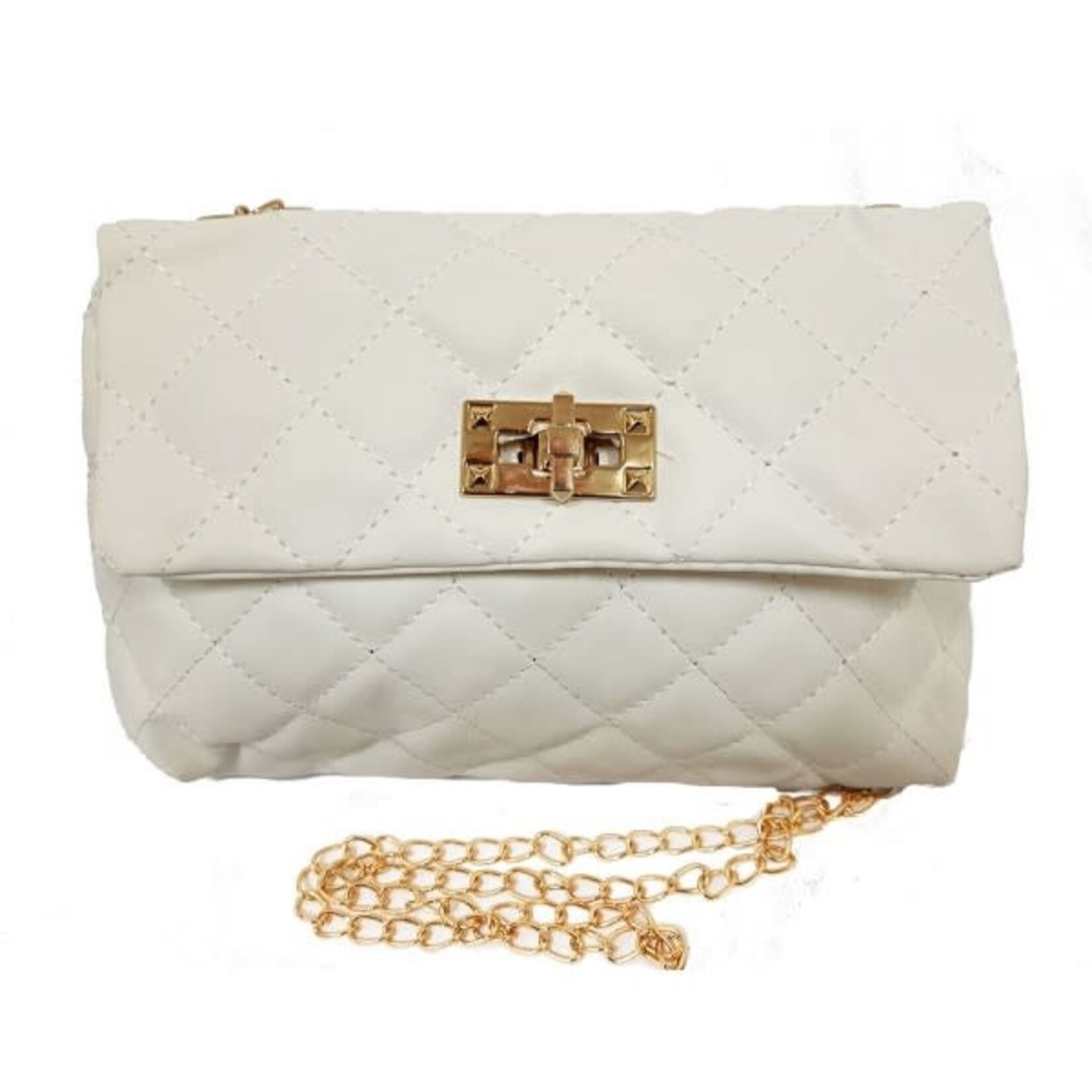 TASJE OFF WHITE MET GOUDEN KETTING