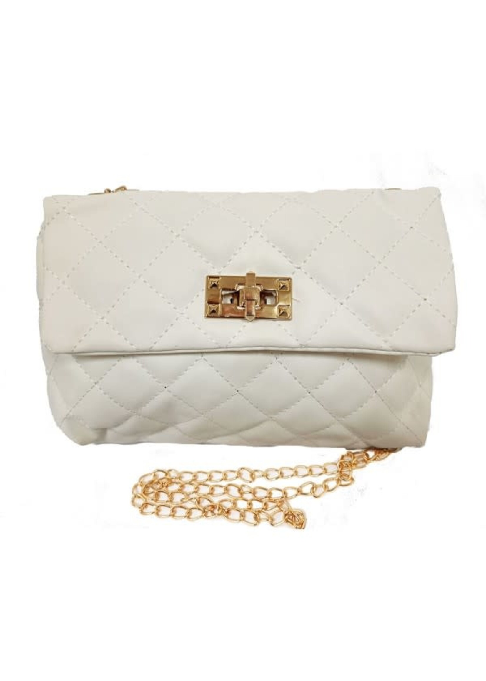 TASJE OFF WHITE MET GOUDEN KETTING