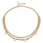 riem goud met parel J-B5.3 BELT008 80-100cm