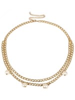 riem goud met parel J-B5.3 BELT008 80-100cm