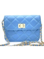 Tasje blauw met gouden hengsel