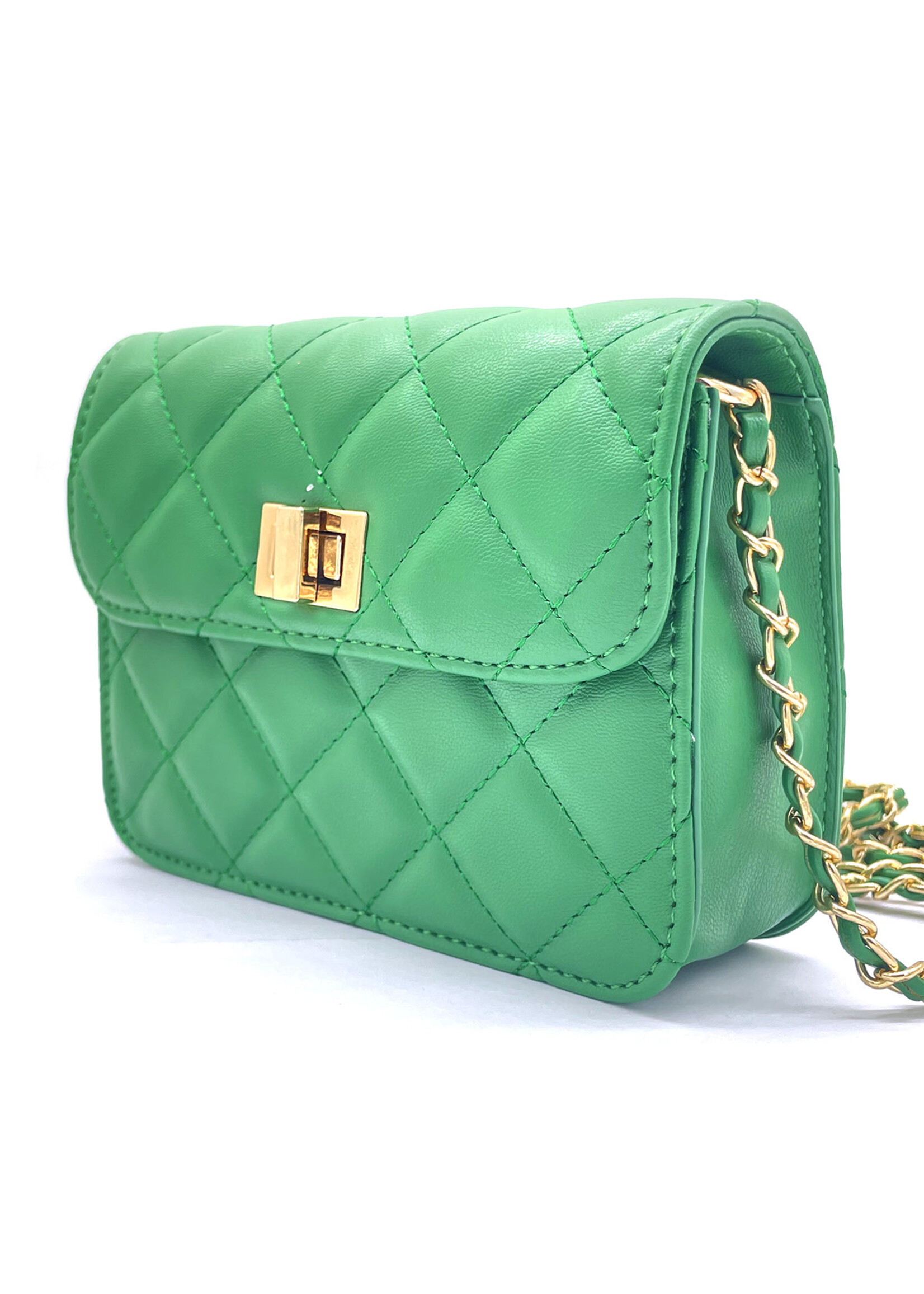 Tasje groen met gouden hengsel