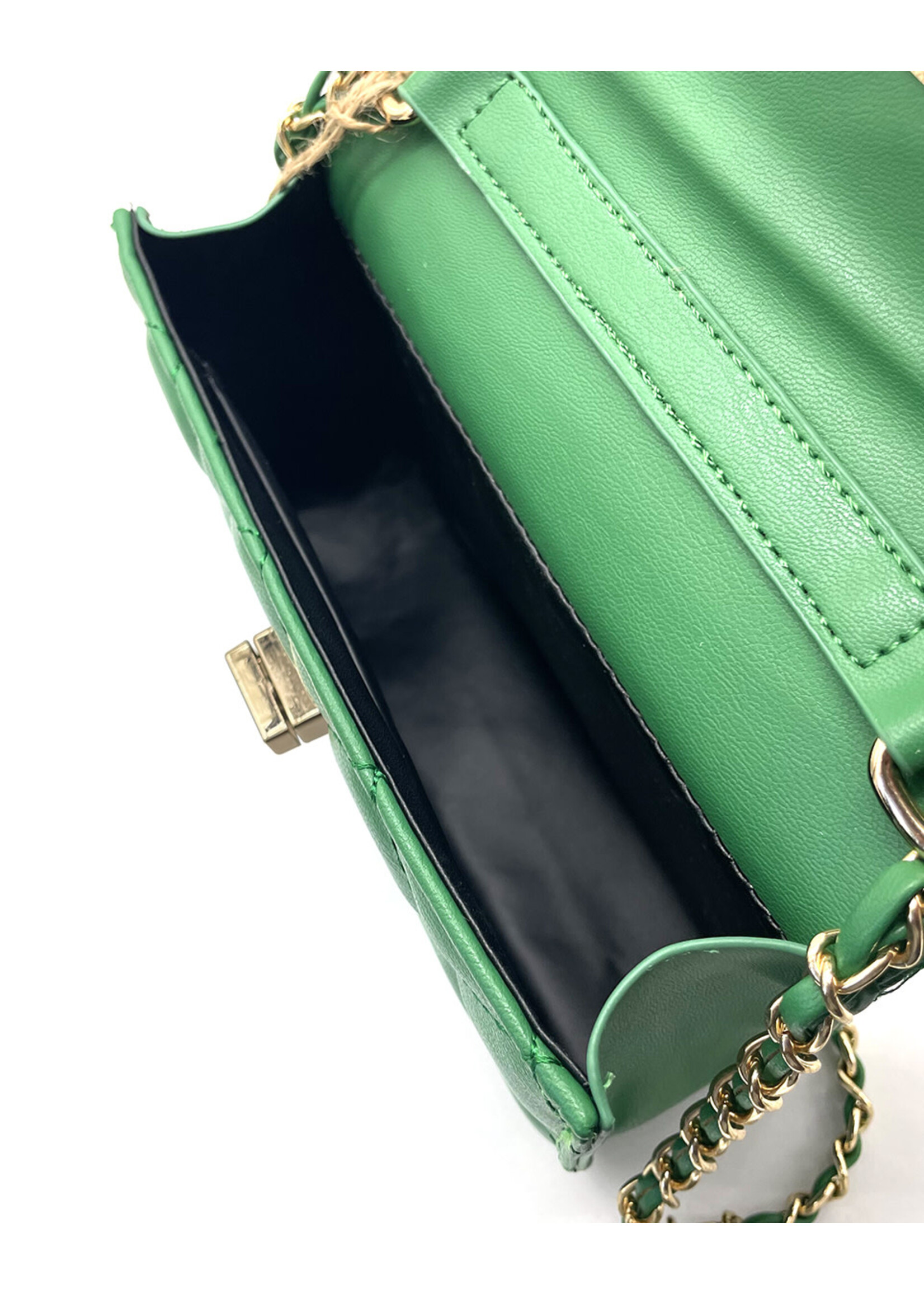 Tasje groen met gouden hengsel