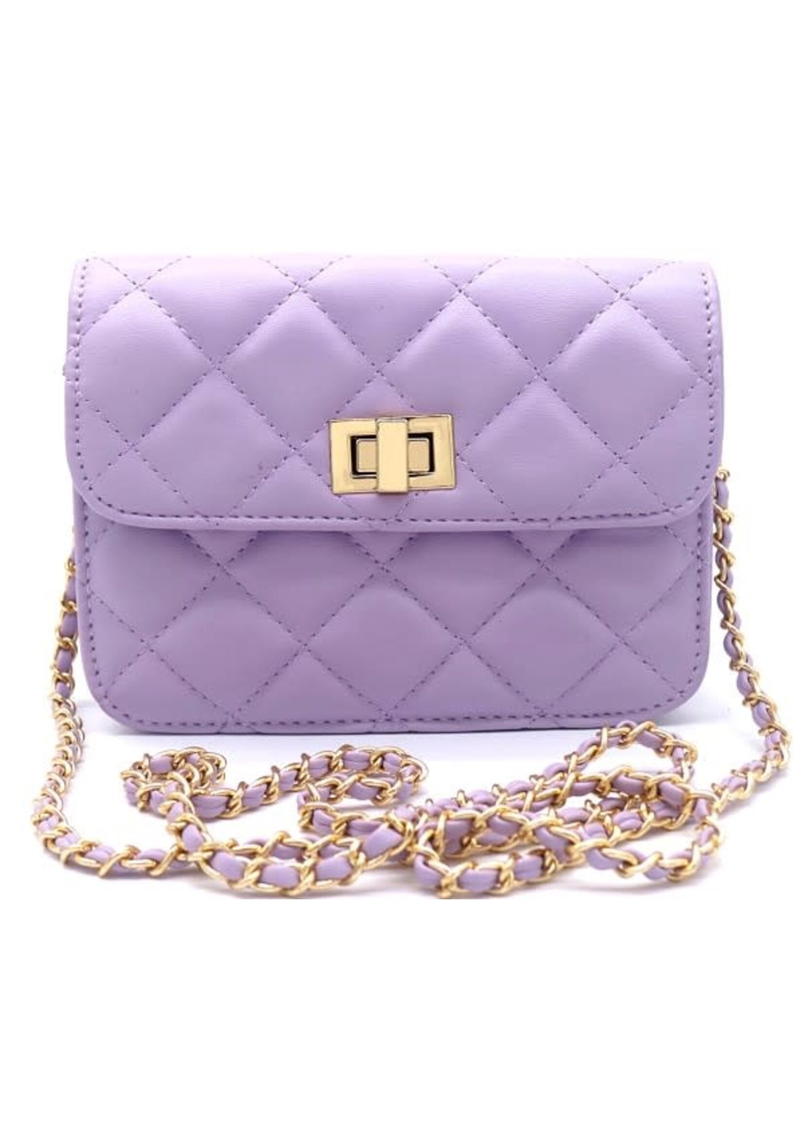 Tasje lila met gouden hengsel