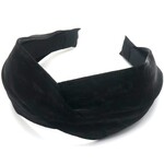 Diadeem zwart leerlook met  knoop