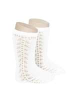 Condor Condor Kniekousen off white opengewerkt