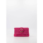 Suede tasje hard roze met goud detail