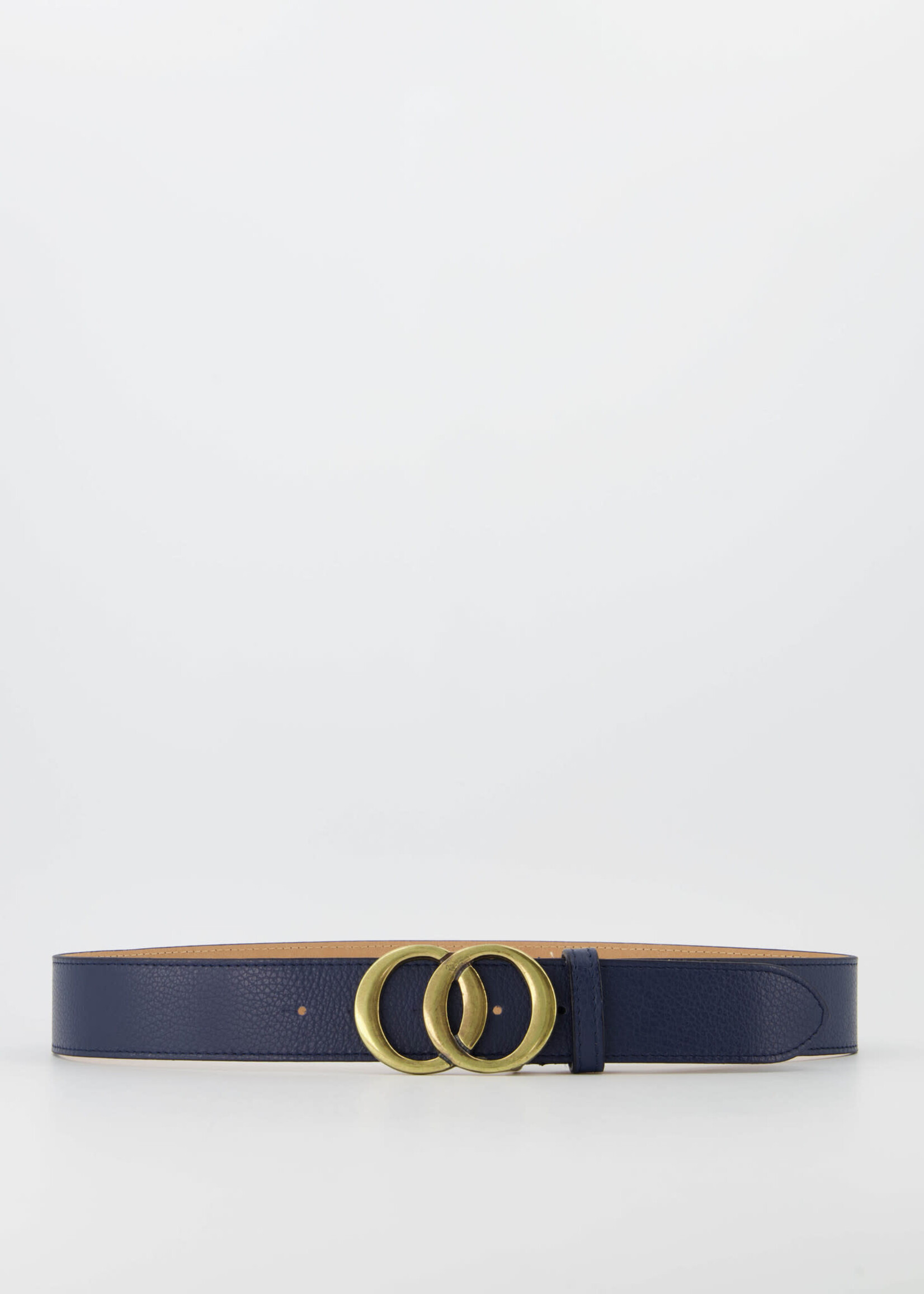 Teatro Riem  leer donker blauw met gouden gesp