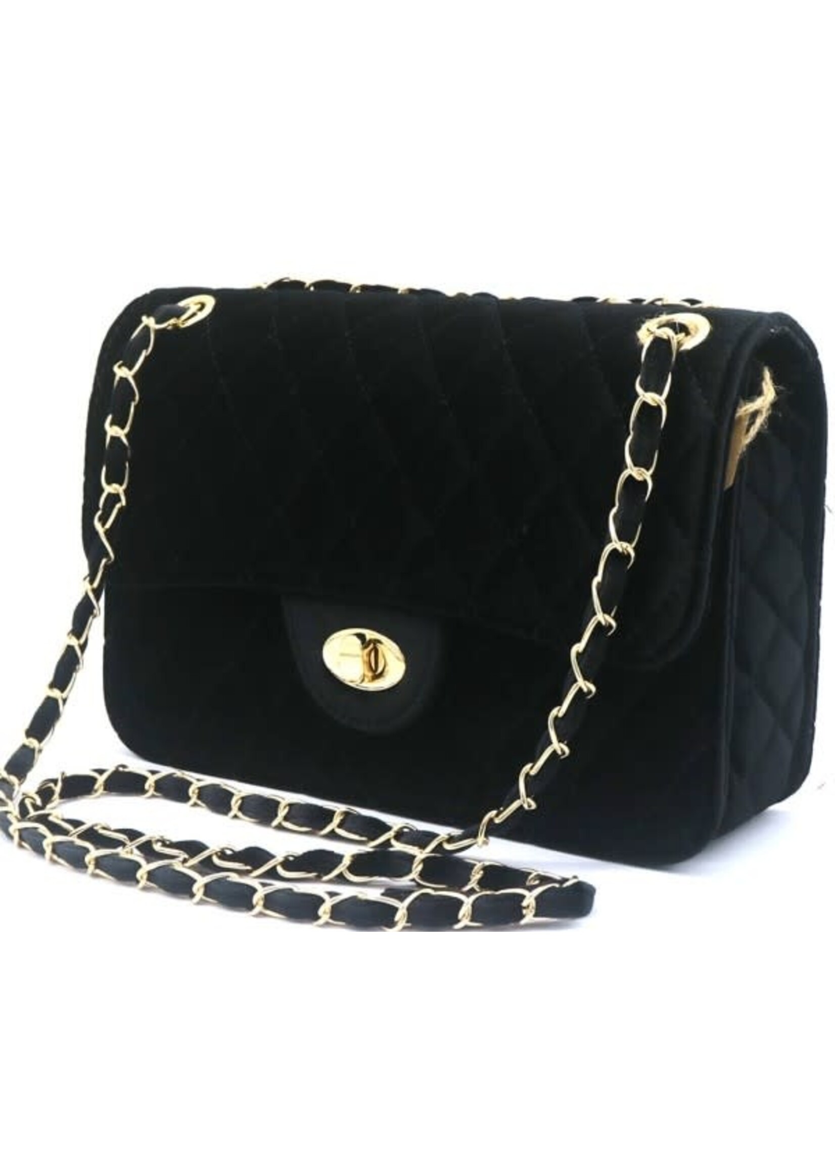 Tas  Velvet 27x19x8cm zwart