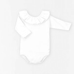 Babidu Babidu LONG SLEEVE RUFFLED NECK BODYSUIT white