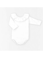 Babidu Babidu LONG SLEEVE RUFFLED NECK BODYSUIT white