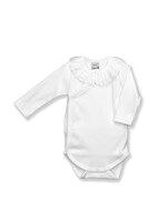 Babidu BabiduCROSSED BODYSUIT WITH LACE NECK white