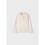 Mayoral Mayoral L/s ribbed knit polo Chickpea - 23 04194