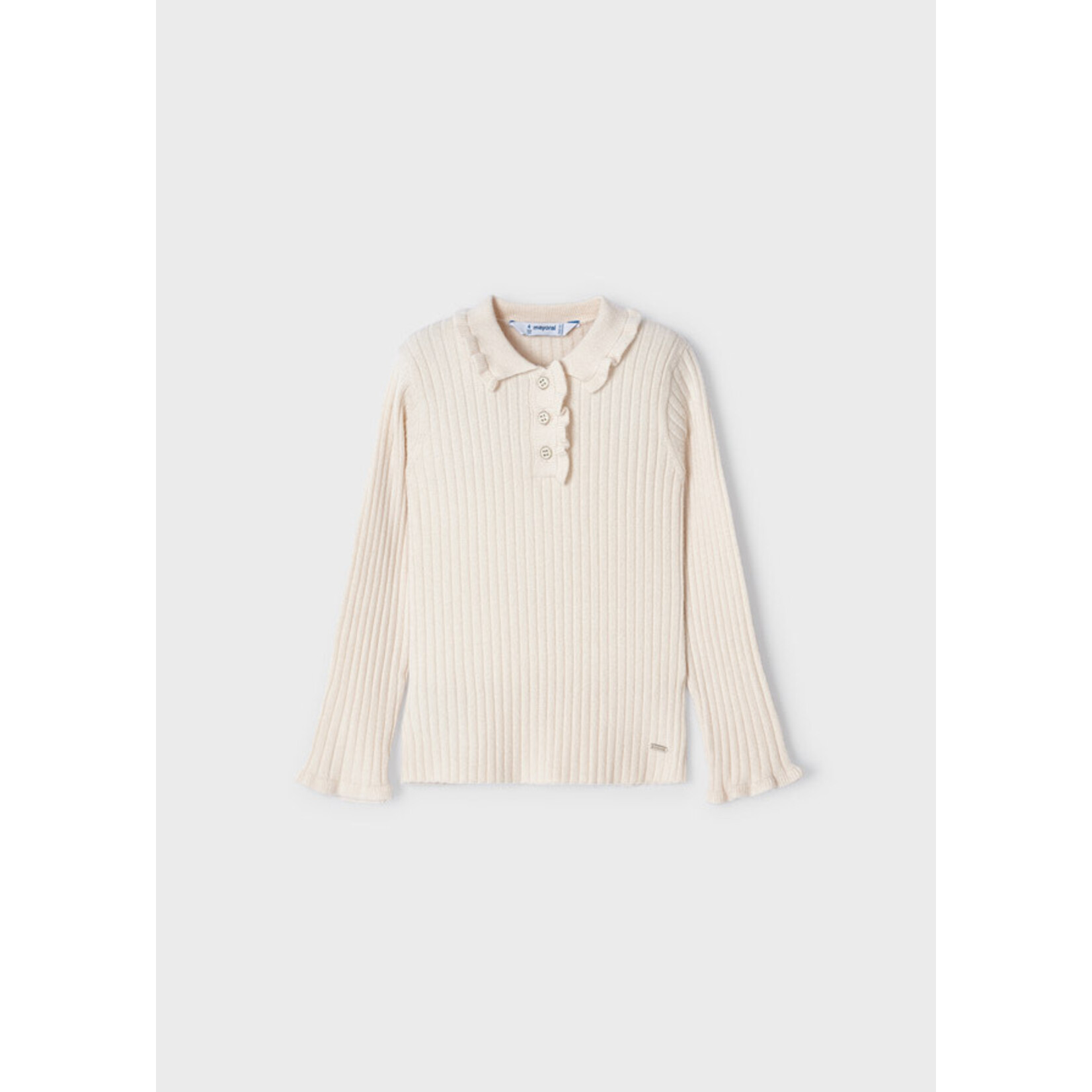 Mayoral Mayoral L/s ribbed knit polo Chickpea - 23 04194