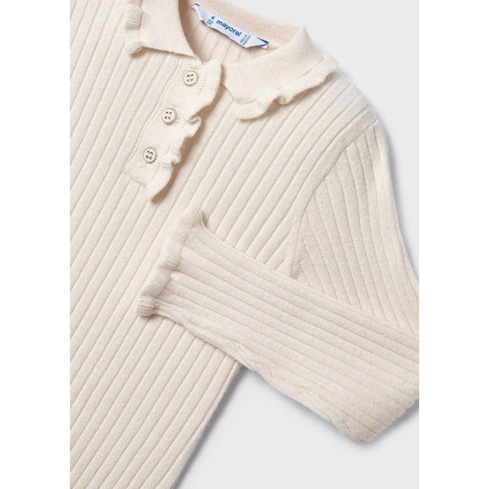 Mayoral Mayoral L/s ribbed knit polo Chickpea - 23 04194