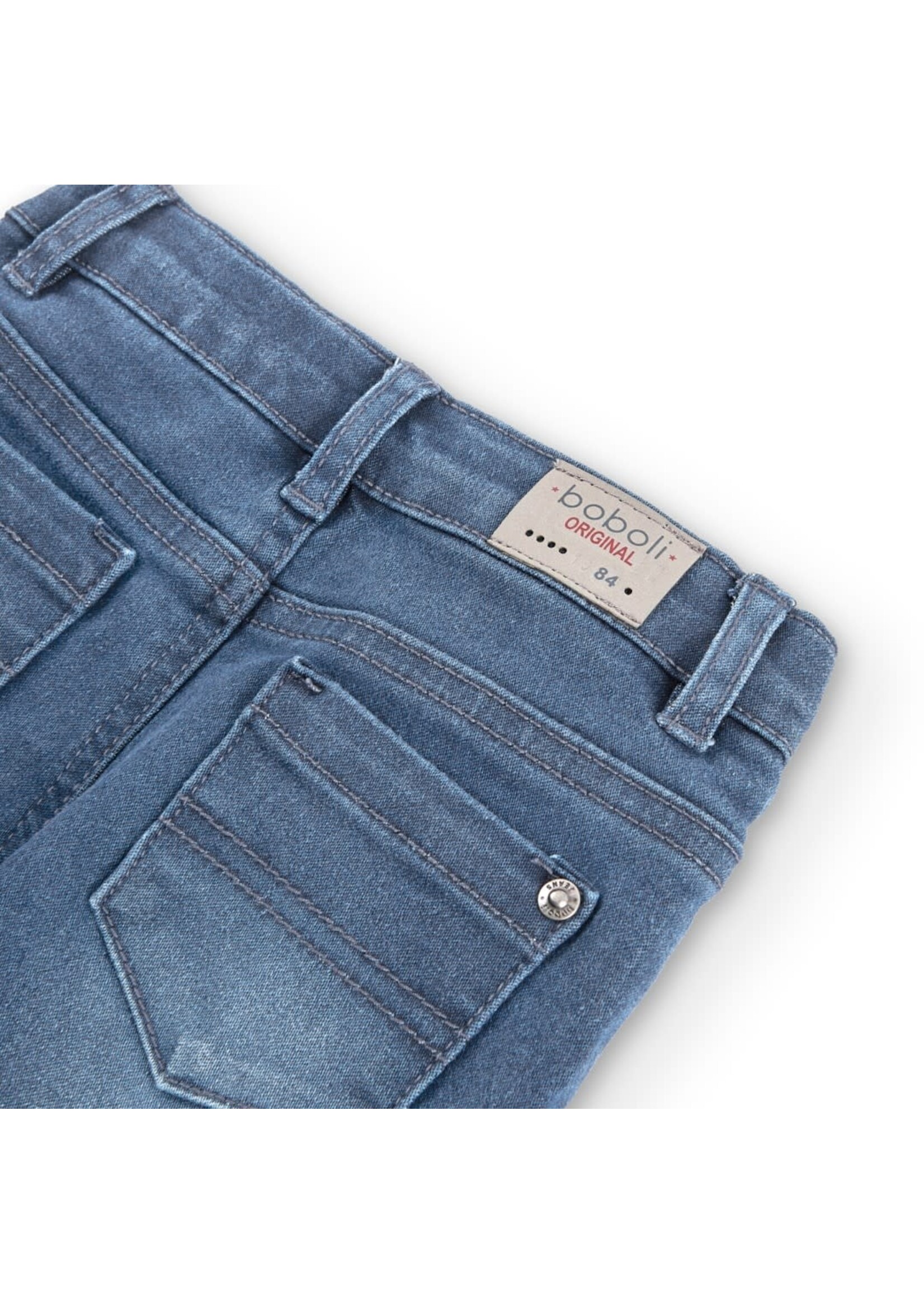 Boboli Boboli Denim stretch trousers for baby boy BLUE 390002