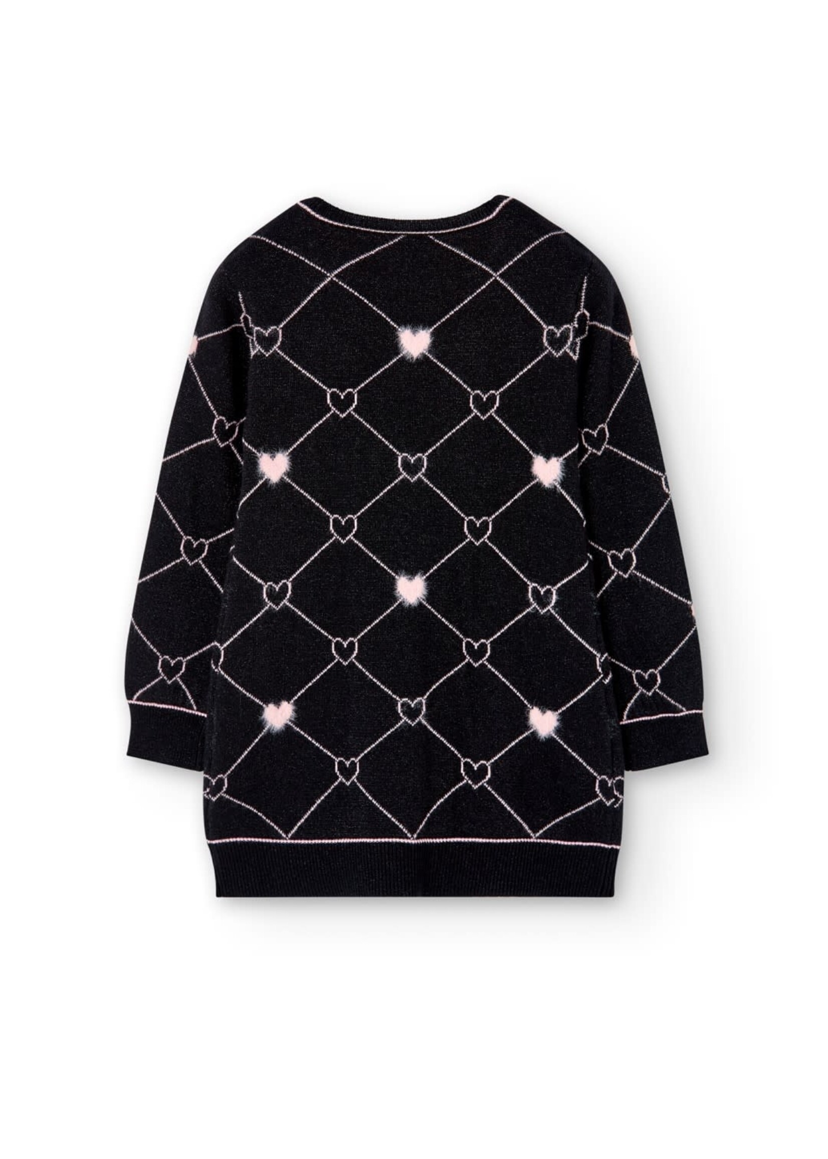 Boboli Knitwear dress hearts for girl BLACK 727444