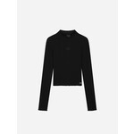 Nik&Nik Nik&Nik Rib Top Turtle LS Cropped Black G 8-495 2305