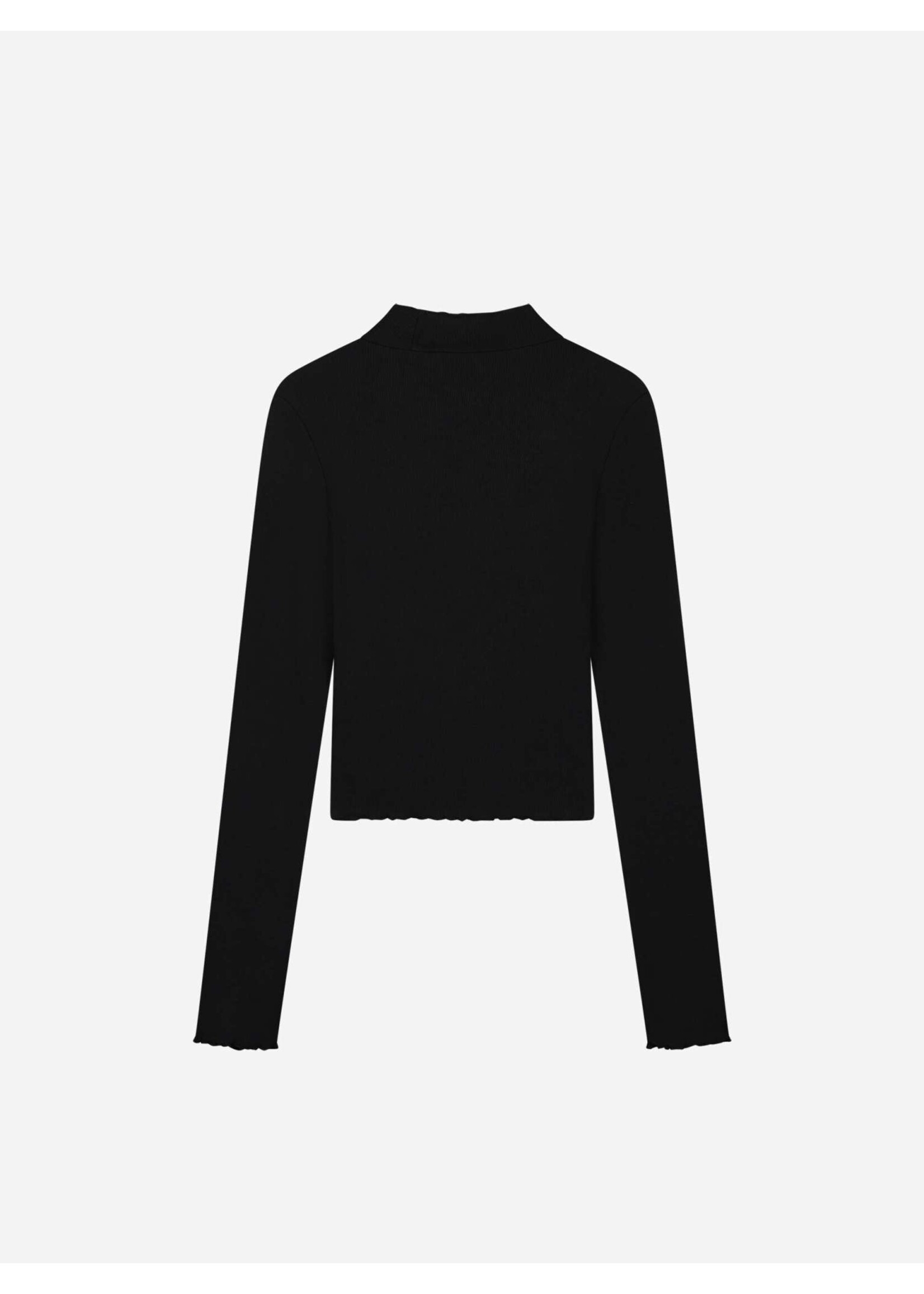 Nik&Nik Nik&Nik Rib Top Turtle LS Cropped Black G 8-495 2305