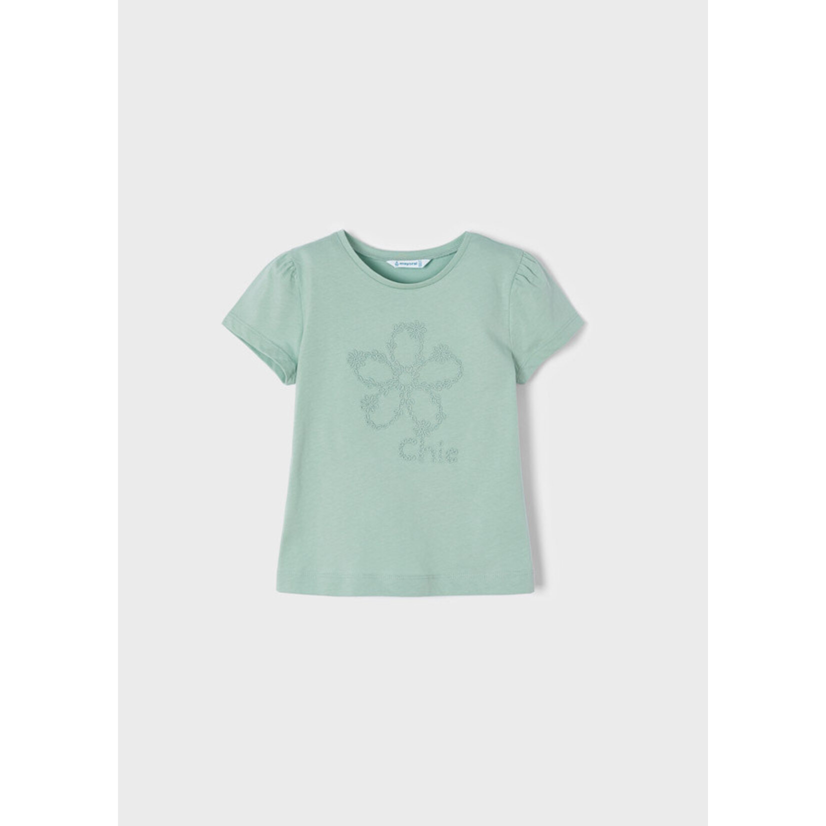 Mayoral Mayoral S/s bow t-shirt green- 22 03041