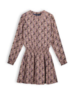 Nobell Nobell NoBell' Moory girls printed dress brown Q308-3804 Dark Roast Brown