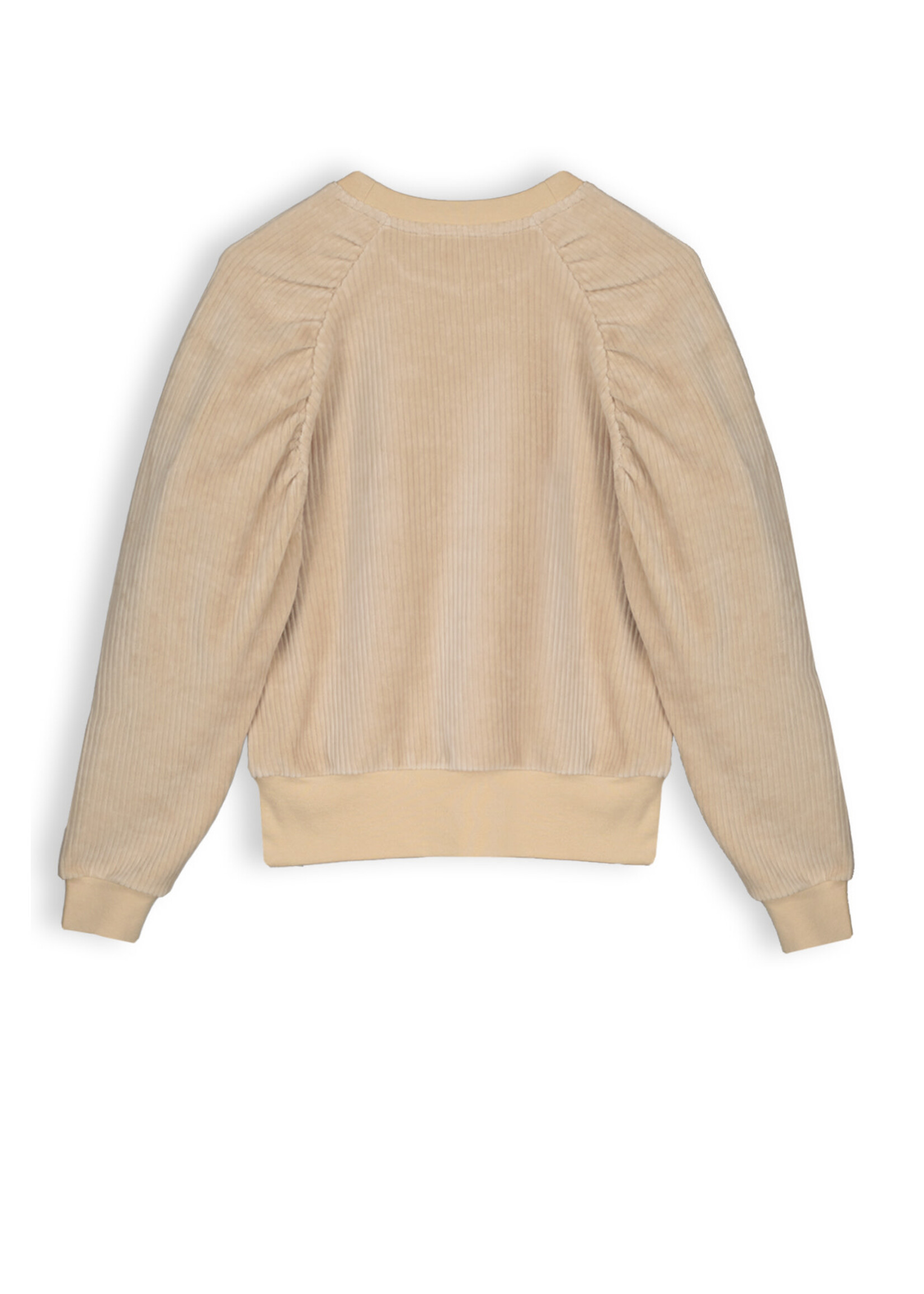 Nobell Nobell NoBell' Kay girls velvet rib sweater beige Q308-3316 Beige